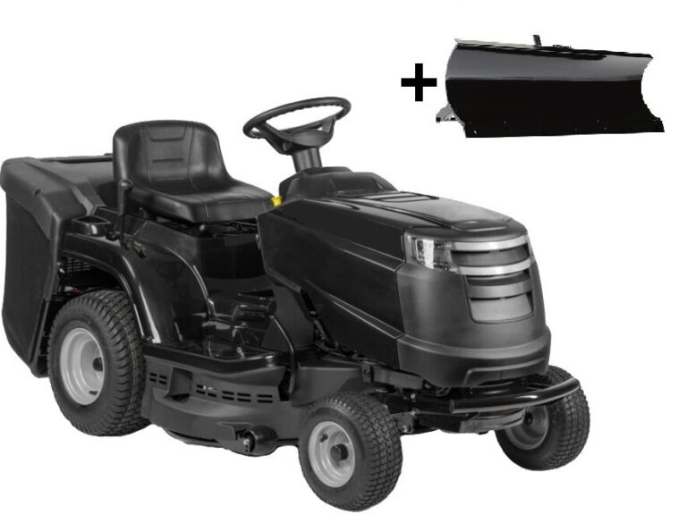 Rasentraktor Black Line Stiga Edition mit Schneeschild. Winterpaket.