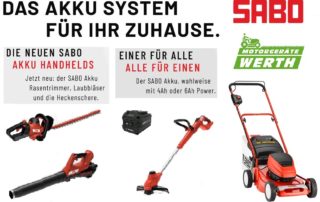 Sabo Akku System Rasentrimmer Laubbläser Blasgerät Heckenschere Rasenmäher günstig_kaufen