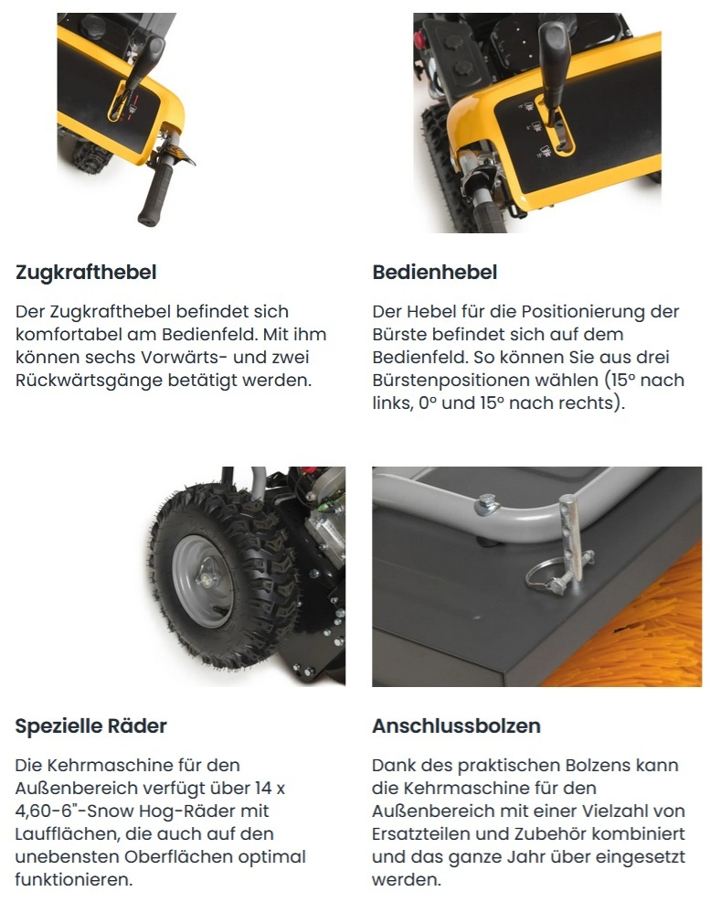 Kehrmaschine Stiga SWS 600 G zum Schmutz kehren und Winterdienst Schnee räumen