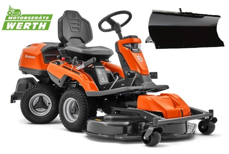 Rasentraktor Husqvarna Rider 316TSX AWD Allrad mit Schneeschild.