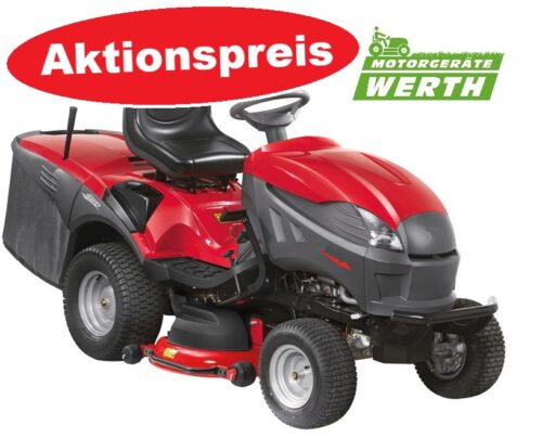 Rasentraktor Stiga mit Allrad AWD Hydrostat. Ein Aufsitzmäher mit Zweizylinder Briggs & Stratton Motor und Allrad