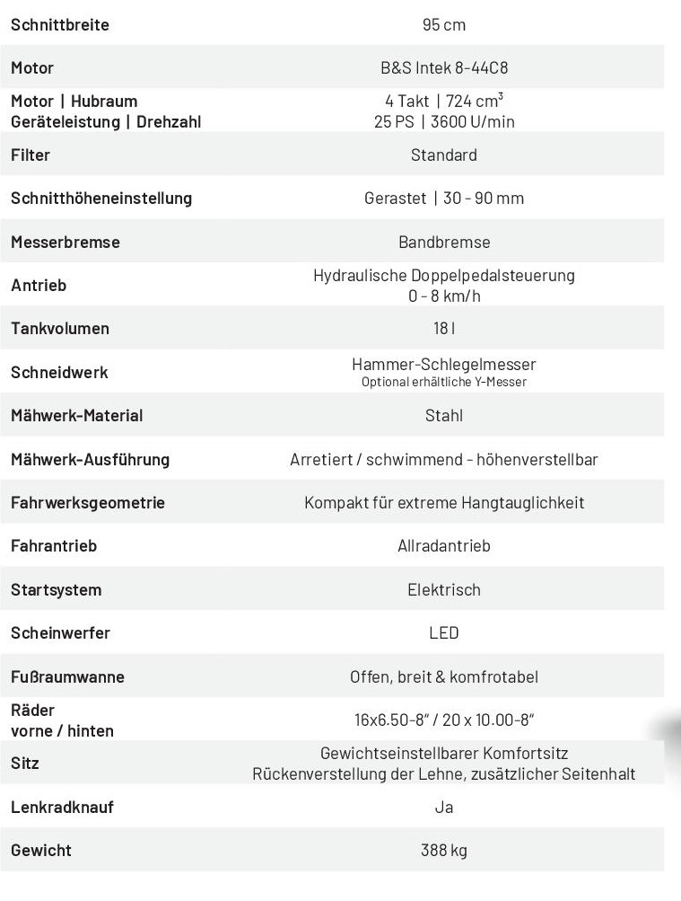 Hochgras-Aufsitzmäher Sabo Gladiator 95 F AWD Aufsitz-Schlegelmäher Wiesenmäher kaufen