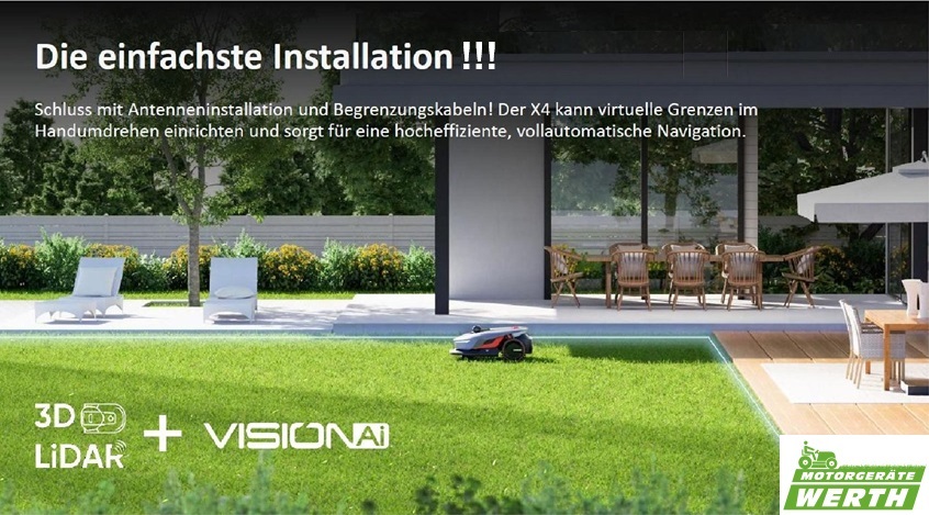 Sunseeker Elite X4 Lidar 3D einfache Installation Rasenroboter Mähroboter