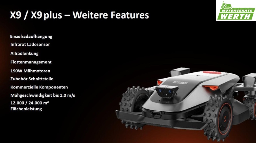 Sunseeker Elite X9 Plus weitere Features
