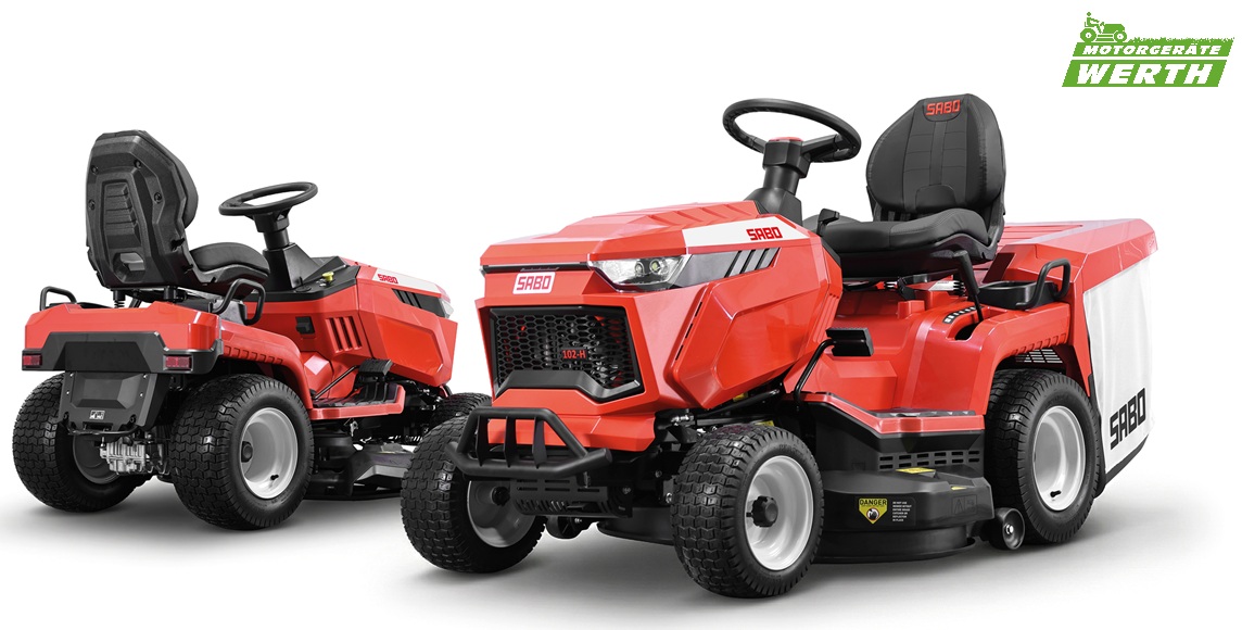 Rasentraktor Sabo mit Fangkorb Seitenauswurf und Mulchkit Aufsitzmäher günstig kaufen Fachhändler Werth